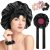 GlasFlength Gorro de Seda para Dormir, Gorro de Dormir Suave Ajustable Gorro de Satén con Banda Ancha Elástica Transpirable Gorro Saten Doble Capa Gorro Pelo Rizado Dormir para Mujeres Niñas(Negro)